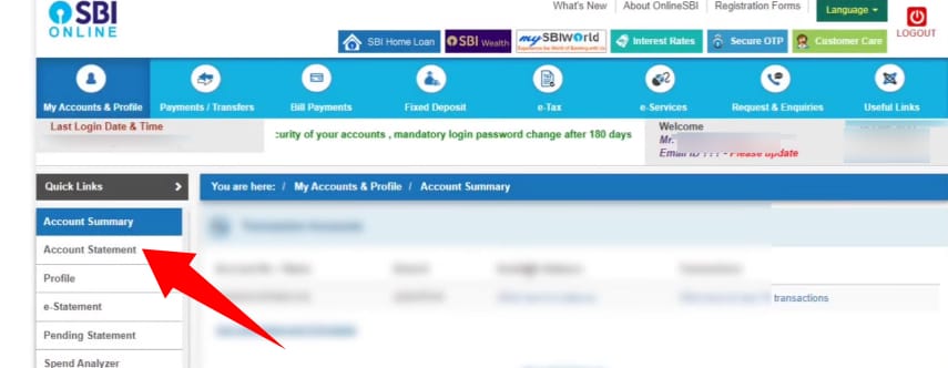 account statement online nikale
