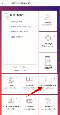 yono sbi app se atm card apply