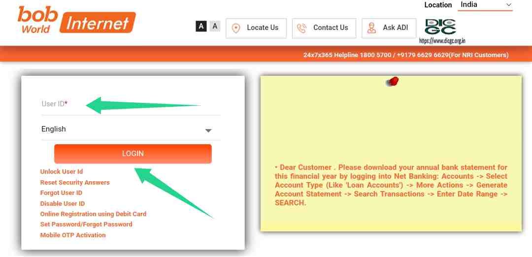 bank of baroda account statement