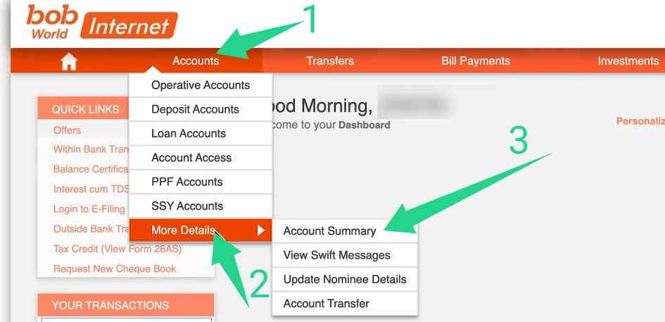 internet banking se bank of baroda account statement kaise nikale