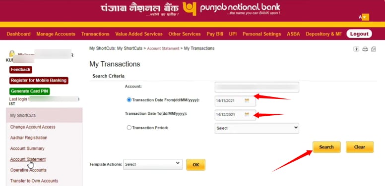 net banking se pnb account statement kaise nikale