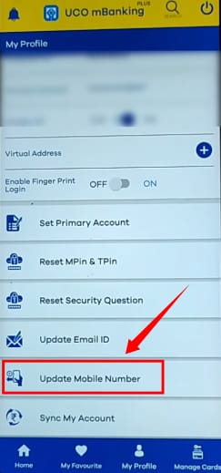 Uco bank account mobile number update