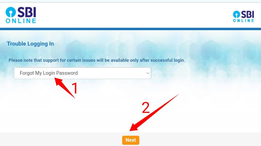 yono sbi forgot login password