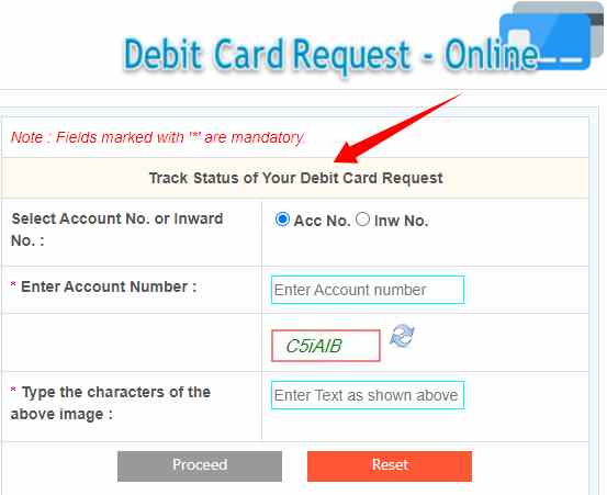 canara bank debit card status check