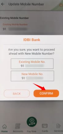 idbi bank phone number change