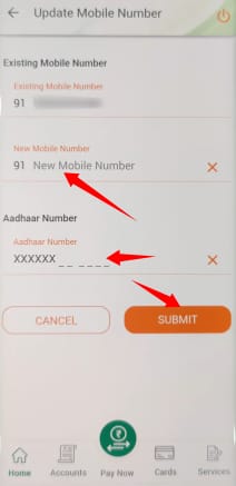 idbi mobile number update