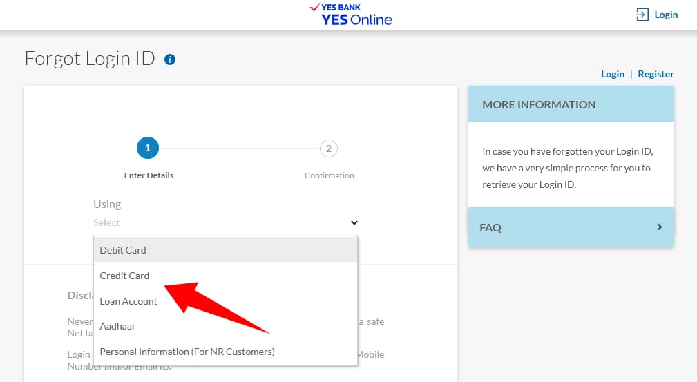 how to check yes bank customer id online