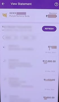 phonepe app se bank statement check