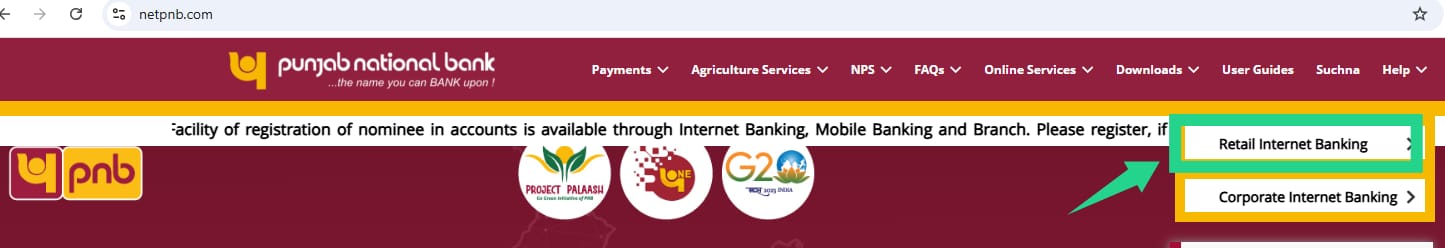 pnb net banking registration