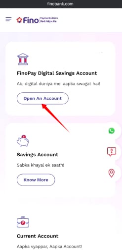 fino payments bank account open online