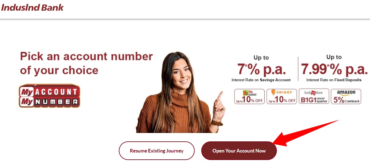 indusind bank zero balance account open