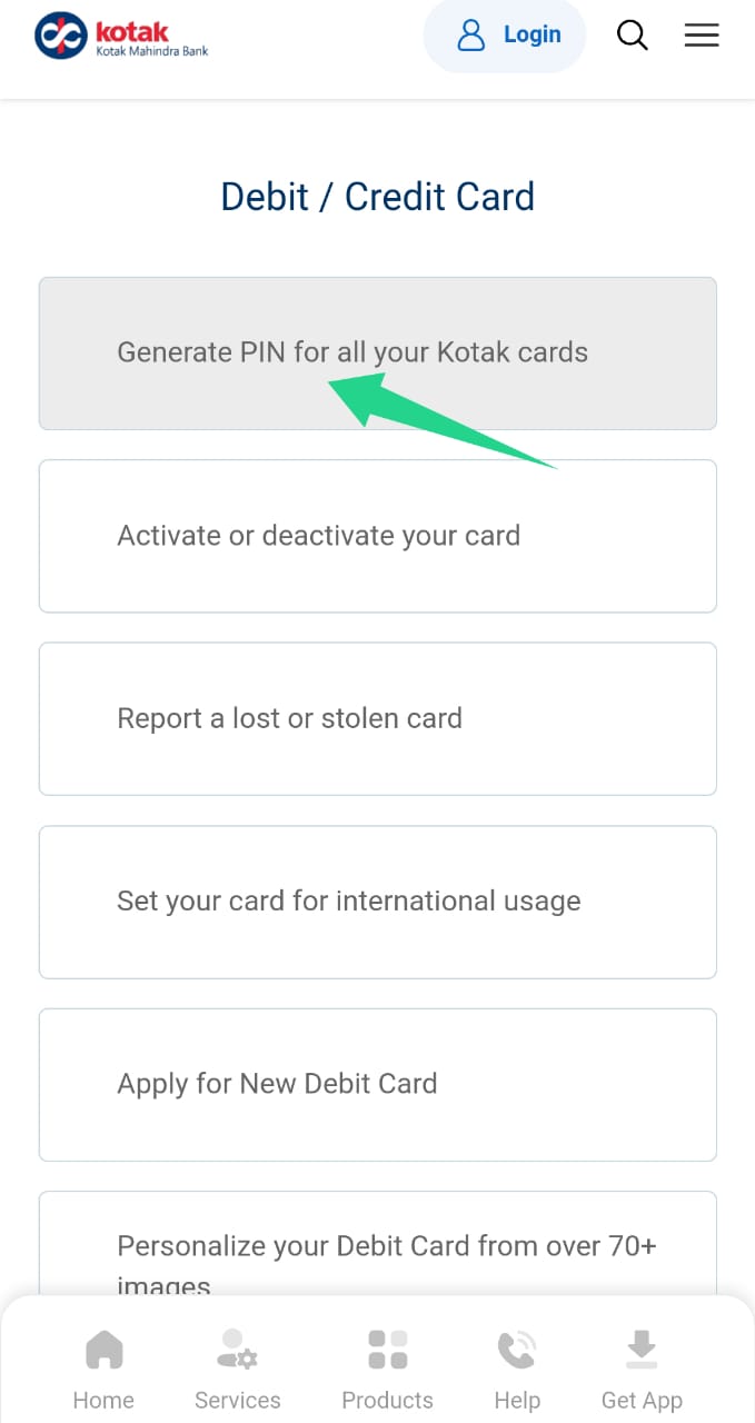 kotak bank atm card pin kaise banaye