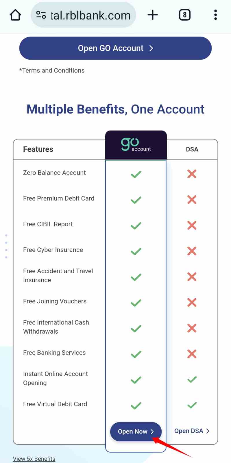 rbl bank zero balance savings account opening