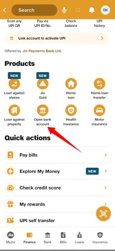 jio payments bank account opening online
