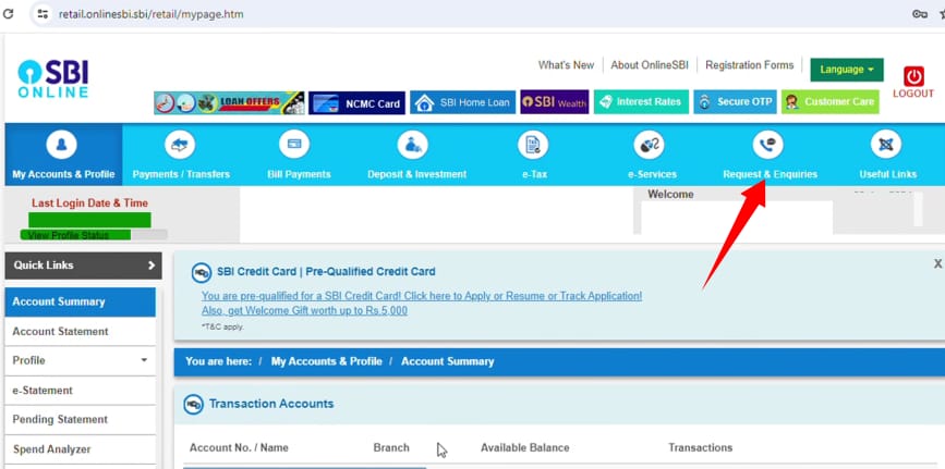 sbi account nominee add online